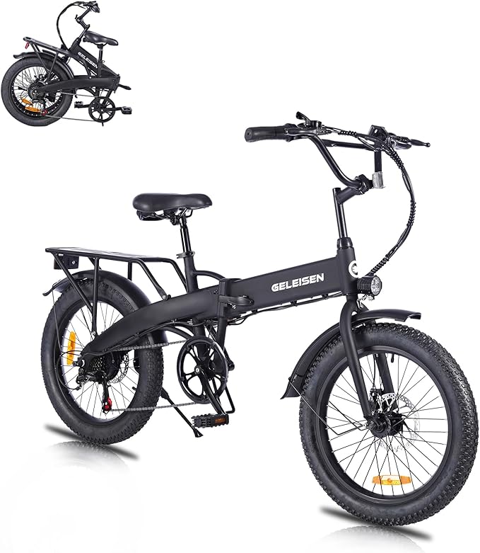 GELEISEN Folding Electric Bike 20" Fat Tire (374.4Wh)